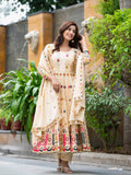 Timeless Beige Anarkali Ensemble