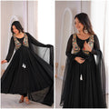 Regal Allure Black Embroidered Anarkali Suit