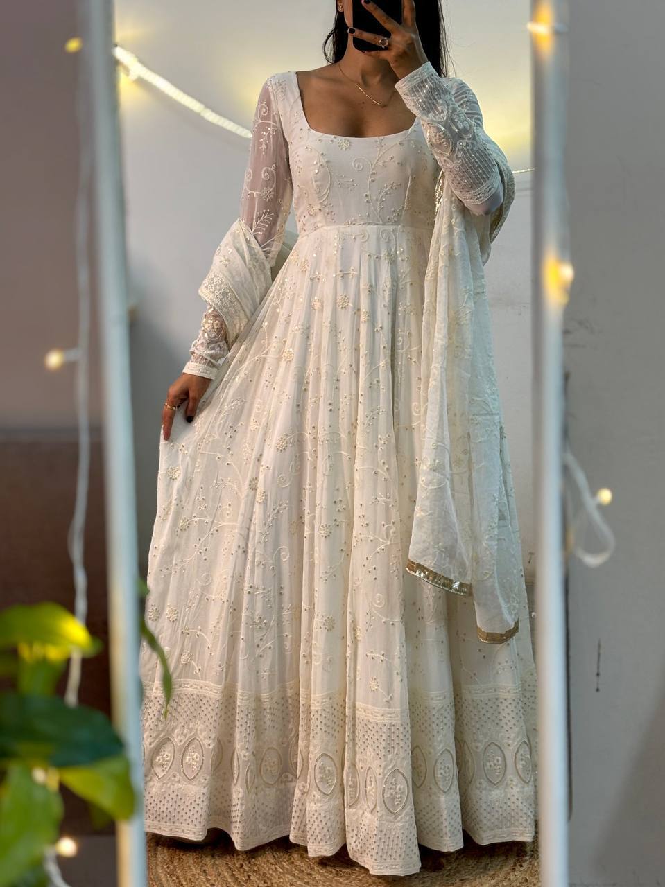 Celestial Charm White Dress Selfie Delight