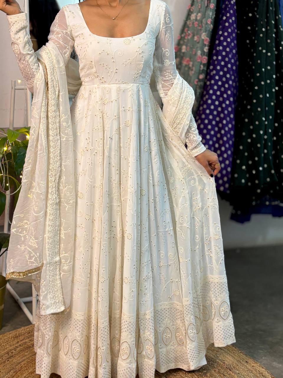Celestial Charm White Dress Selfie Delight