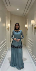 Elegant Powder Blue Sharara Suit