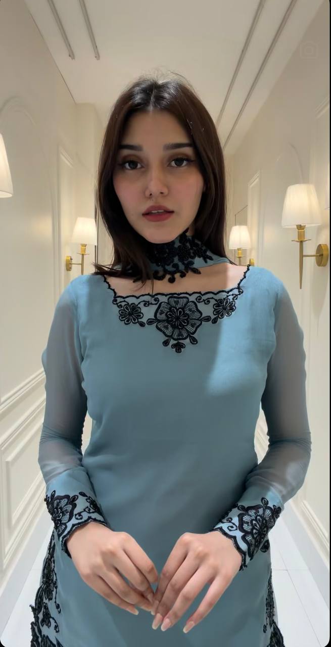 Elegant Powder Blue Sharara Suit