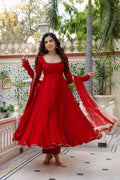 Classic Red Anarkali Effortless Charm for Every Occasion