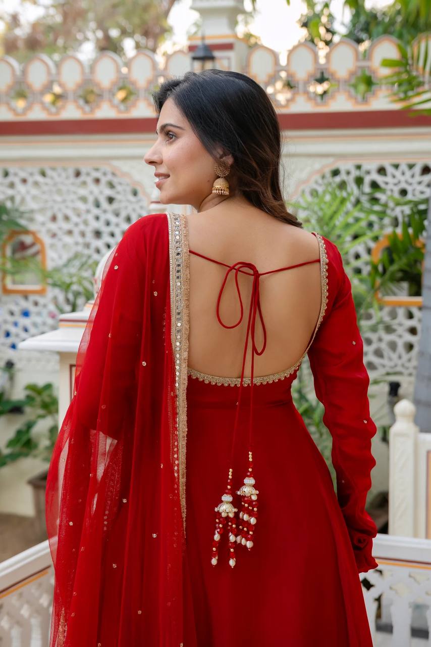 Classic Red Anarkali Effortless Charm for Every Occasion