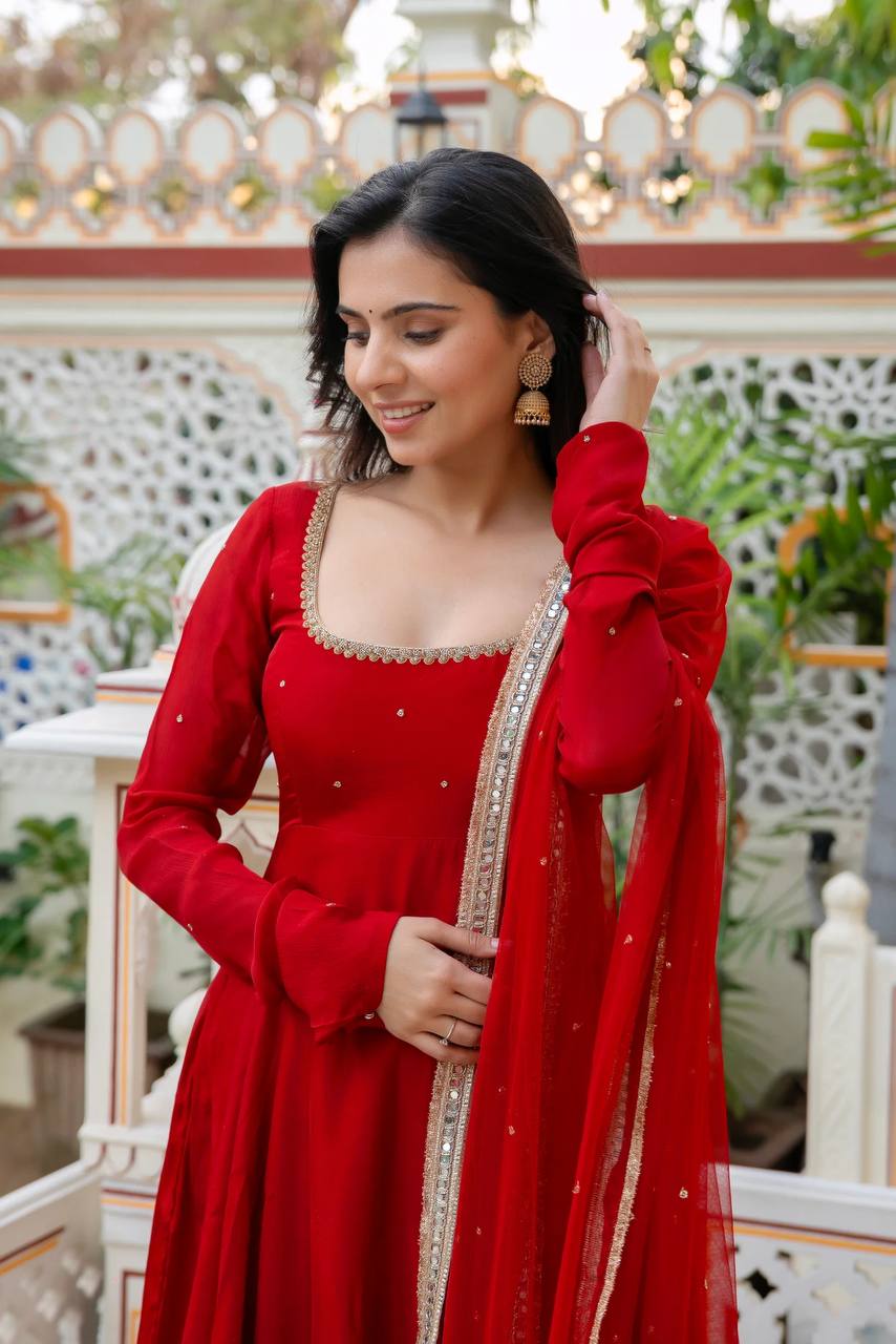 Classic Red Anarkali Effortless Charm for Every Occasion