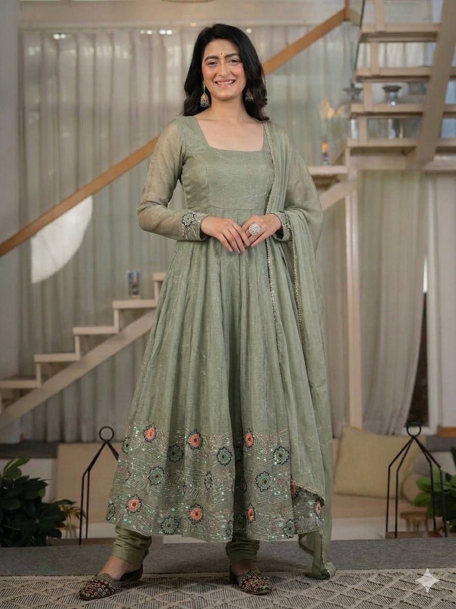 Graceful Anarkali Suit with Intricate Embroidery