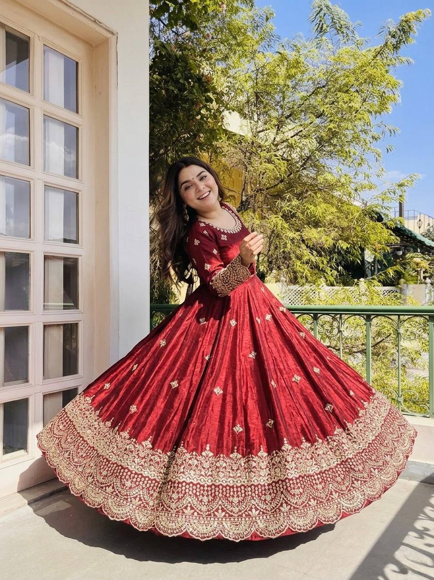 Graceful Maroon Anarkali Outfit for Fashion Lovers