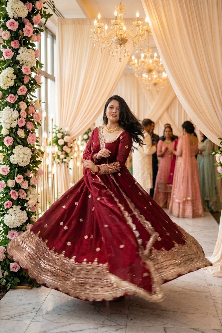 Graceful Maroon Anarkali Outfit for Fashion Lovers