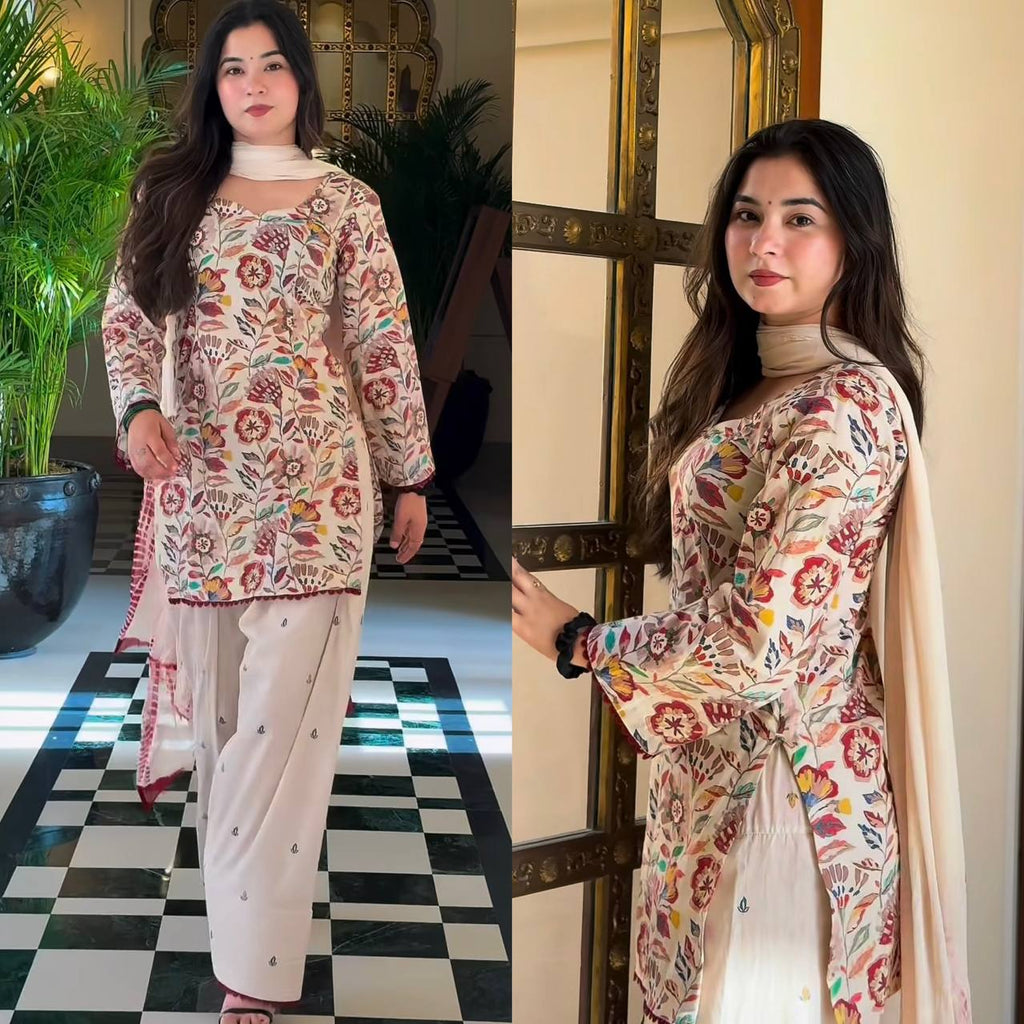 Elegant Floral Suit for Modern Women