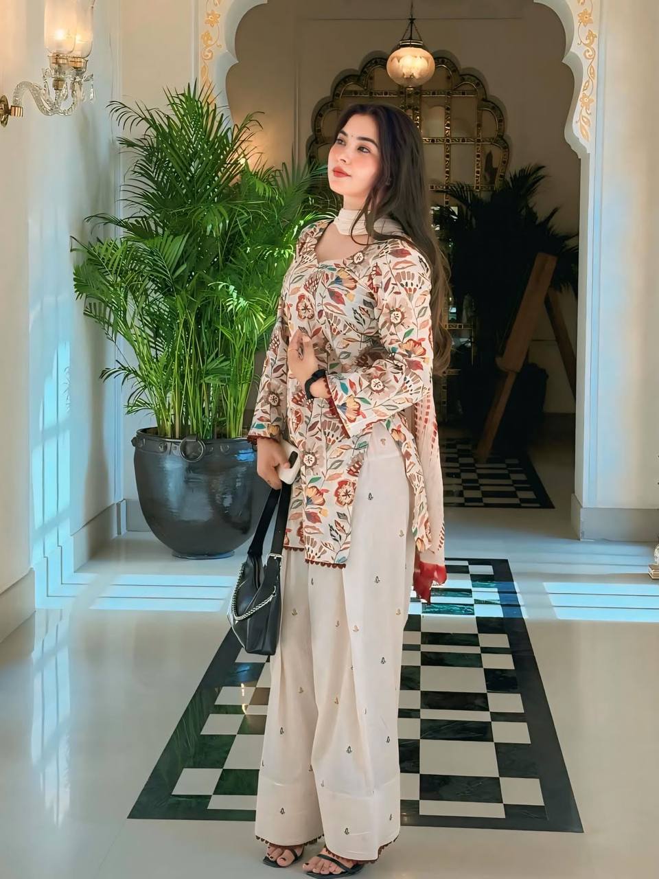 Elegant Floral Suit for Modern Women