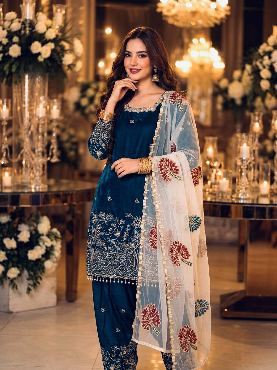 Chic Blue Suit Set for Special Occasions