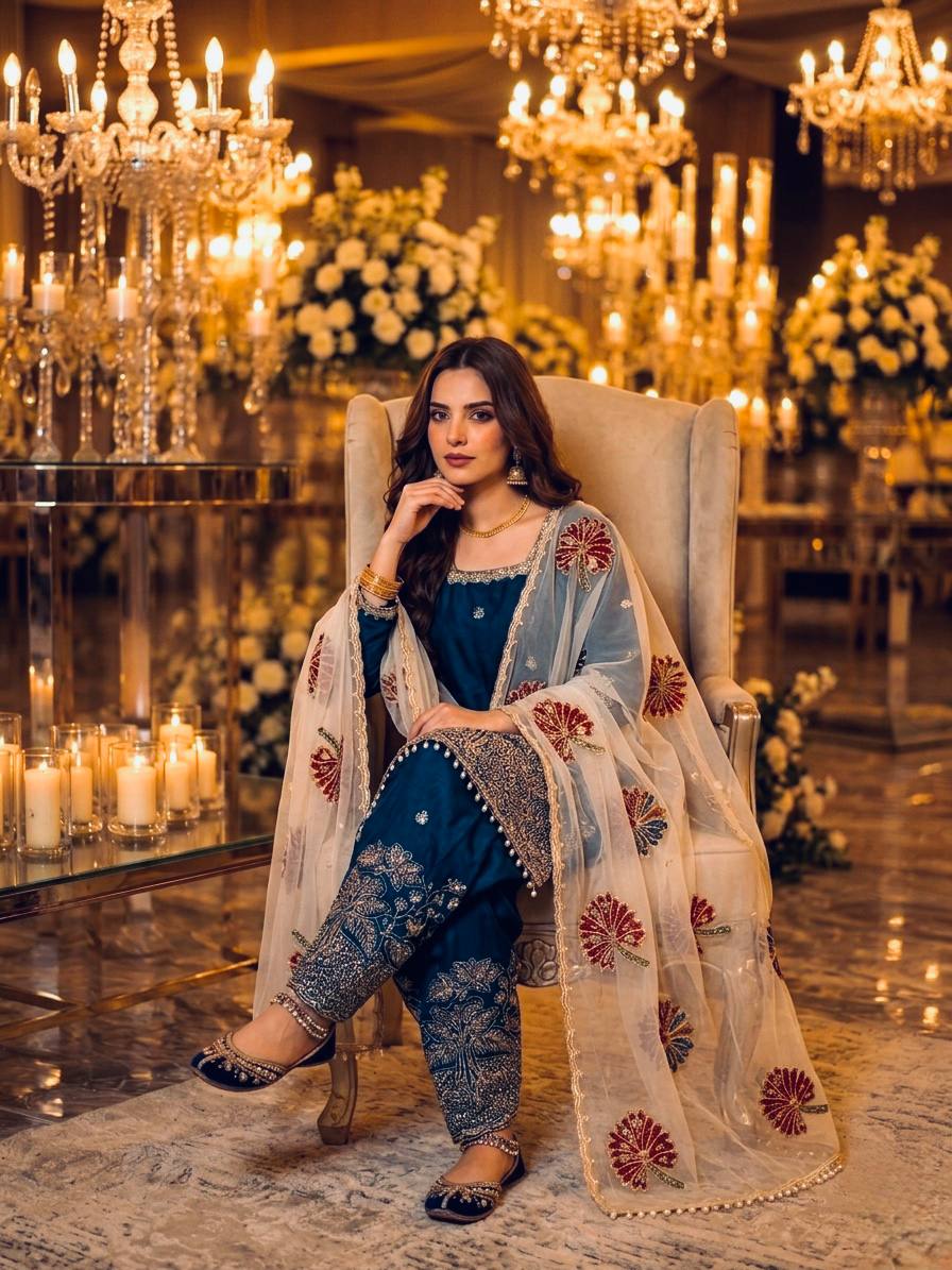 Chic Blue Suit Set for Special Occasions
