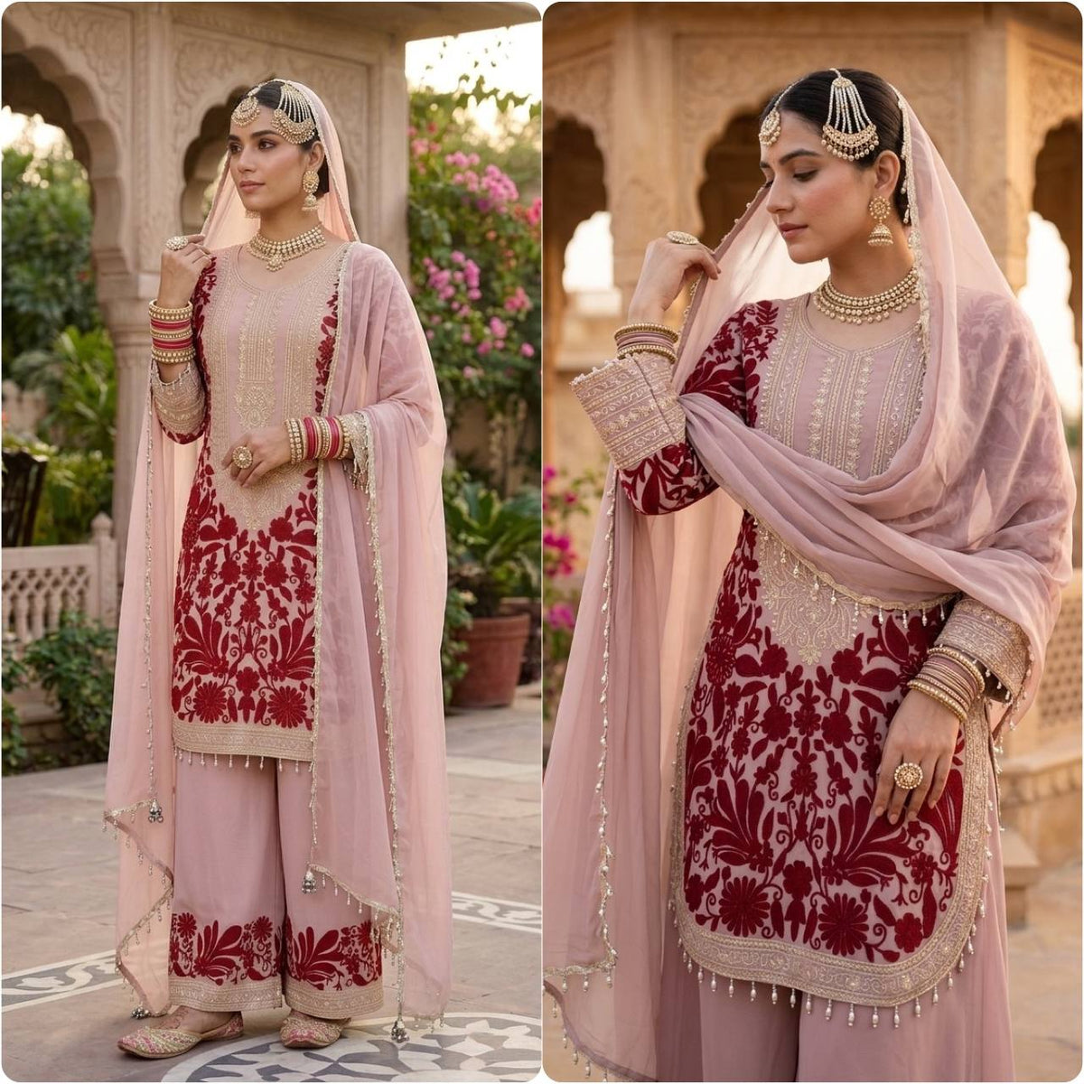 Elegant Pink Embroidered Salwar Suit Collection
