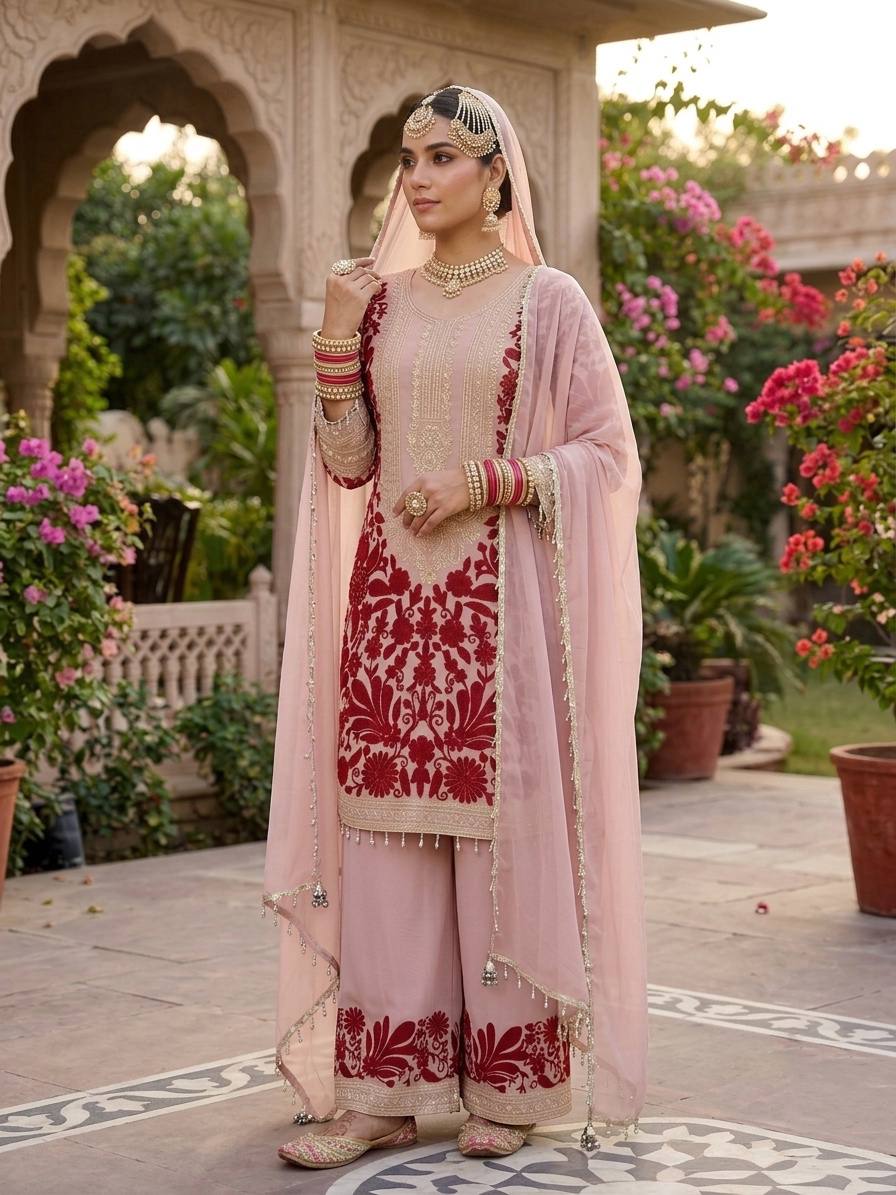 Elegant Pink Embroidered Salwar Suit Collection