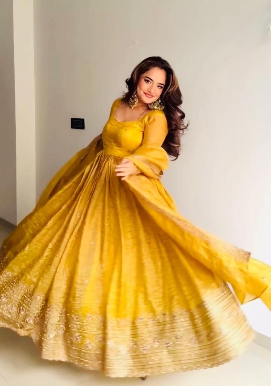 Radiant Elegance in Yellow Gown