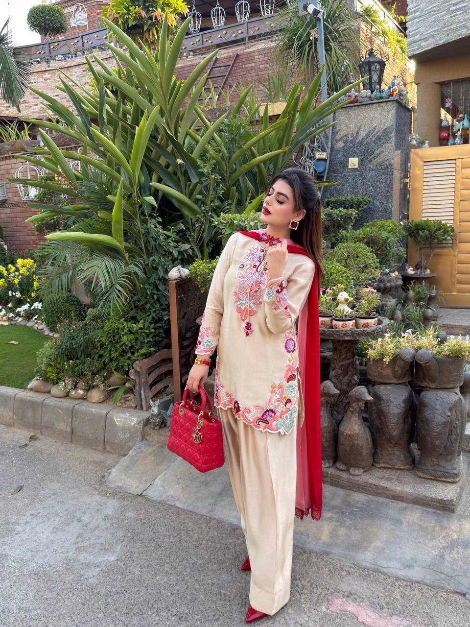 Timeless Beauty in Striking Ensemble
