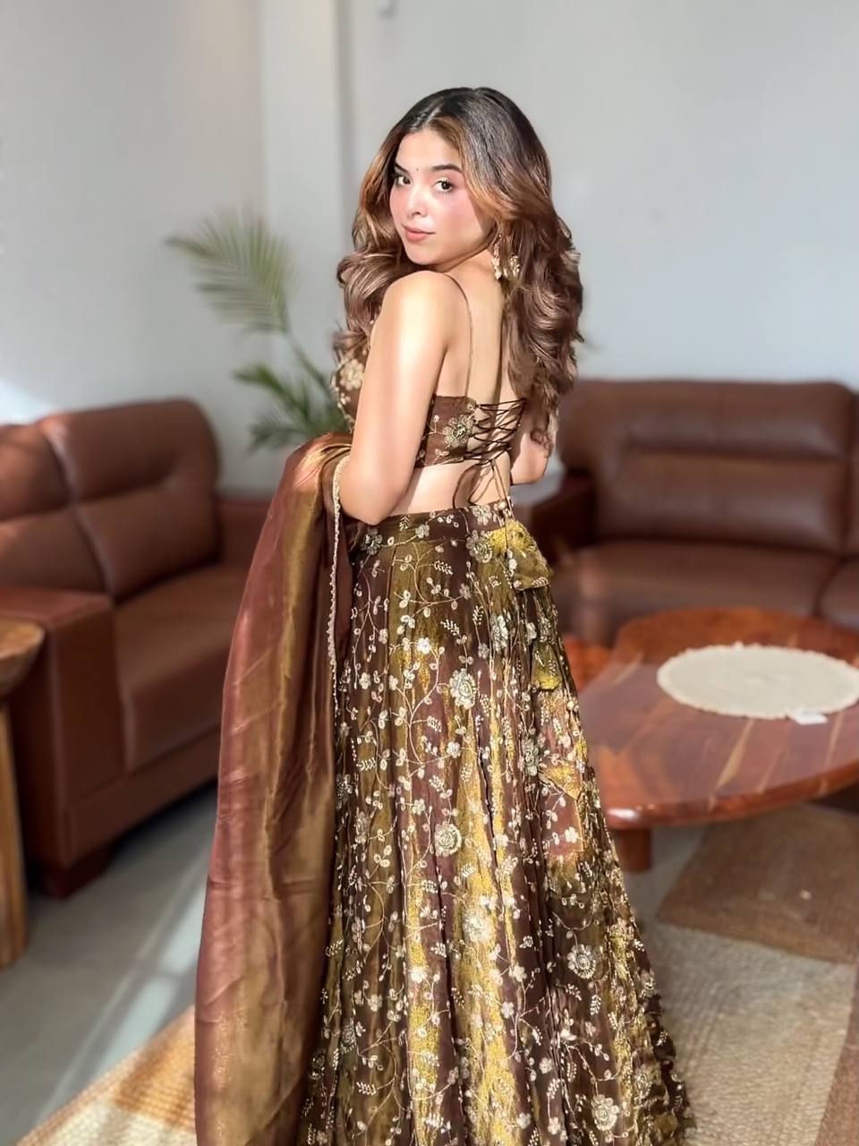 Luxurious Gold Choli for Festive Celebrations