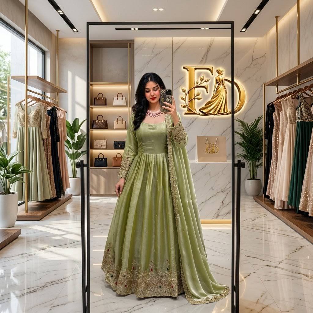 Graceful Green Anarkali Suit for Special Occasions