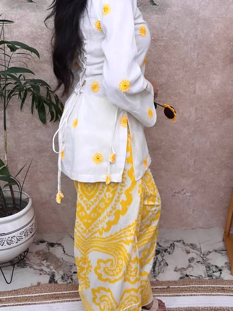 Floral Print Short Kurta Salwar Set