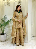 Timeless Dabka Zardozi Golden Sharara Set