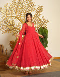 Graceful Indigo Anarkali Dress Adorned with Gold