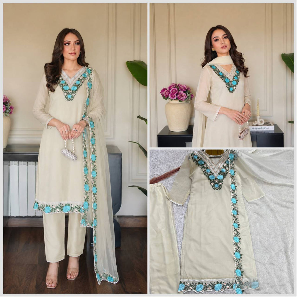 Radiant Sophistication Woman in Green Ensemble