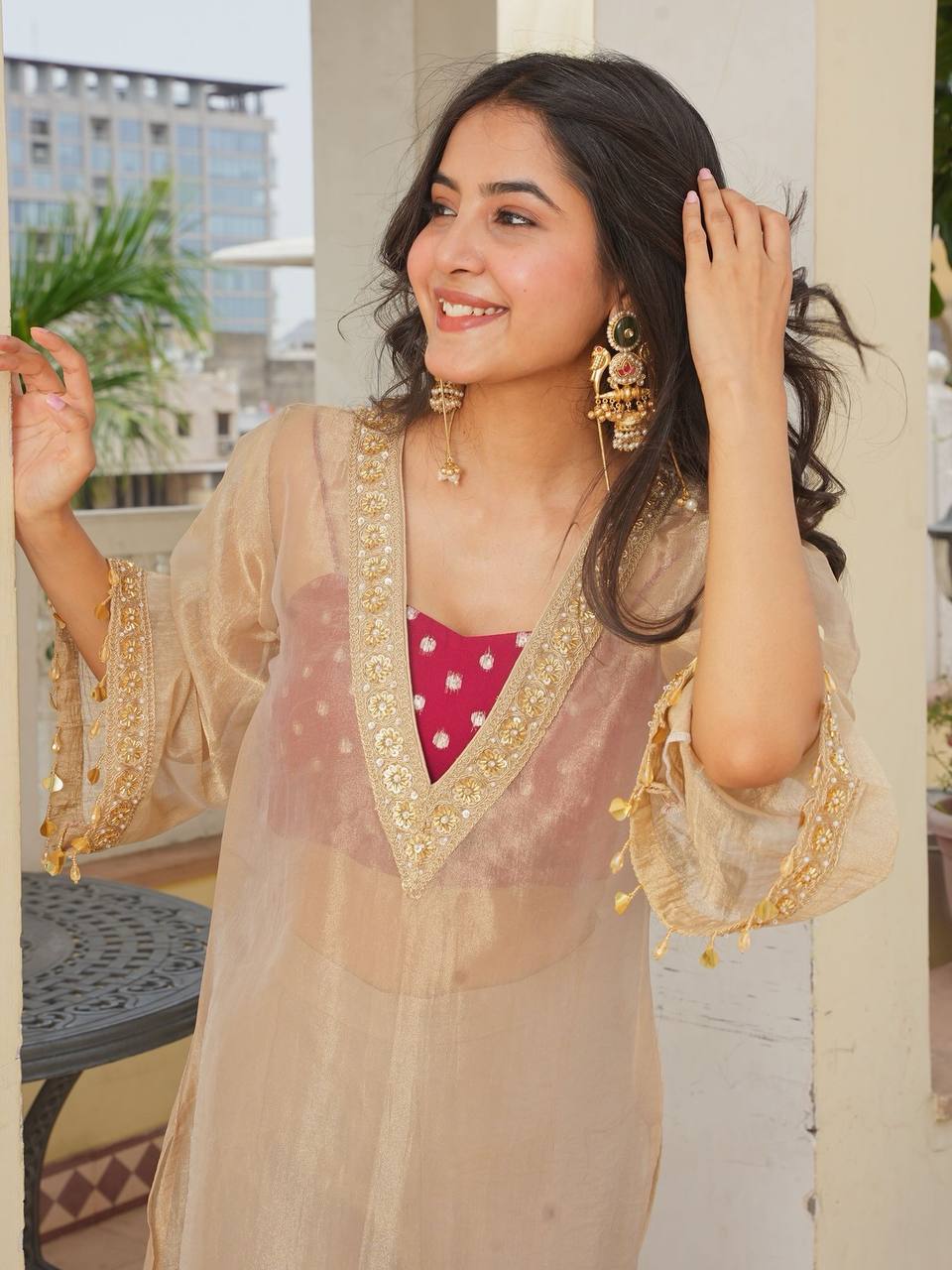Graceful Beige Kurta Suit for Fashion Forward Women
