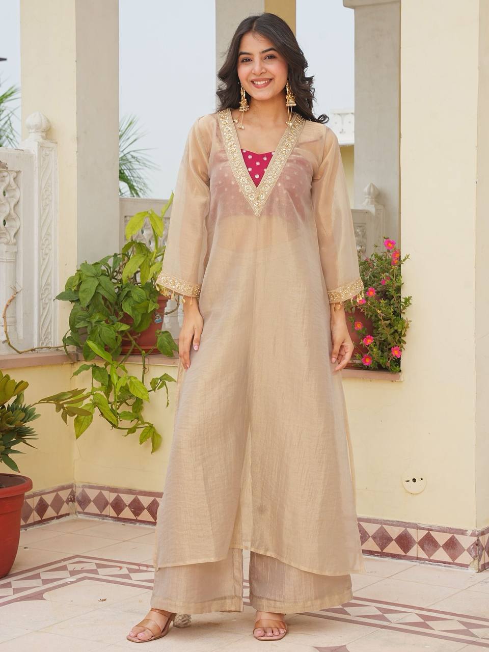 Graceful Beige Kurta Suit for Fashion Forward Women