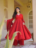 Woman wearing elegant traditional Anarkali suit