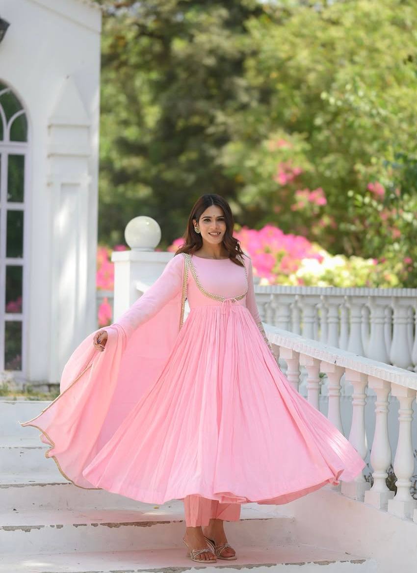 Elegant Pink Anarkali Suit For Women