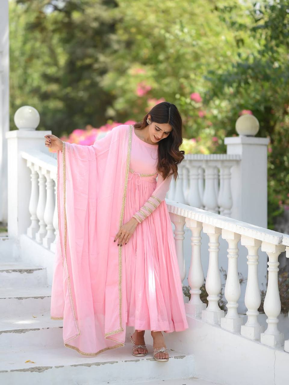 Elegant Pink Anarkali Suit For Women