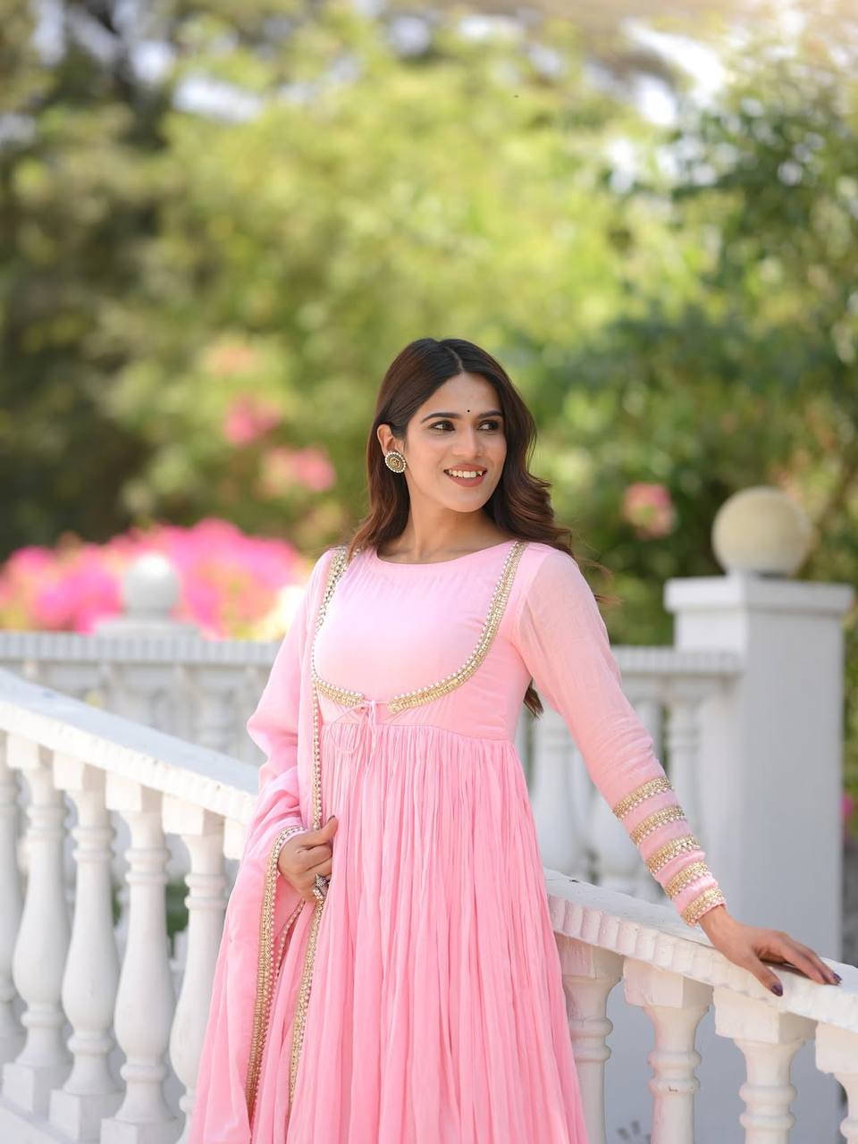 Elegant Pink Anarkali Suit For Women