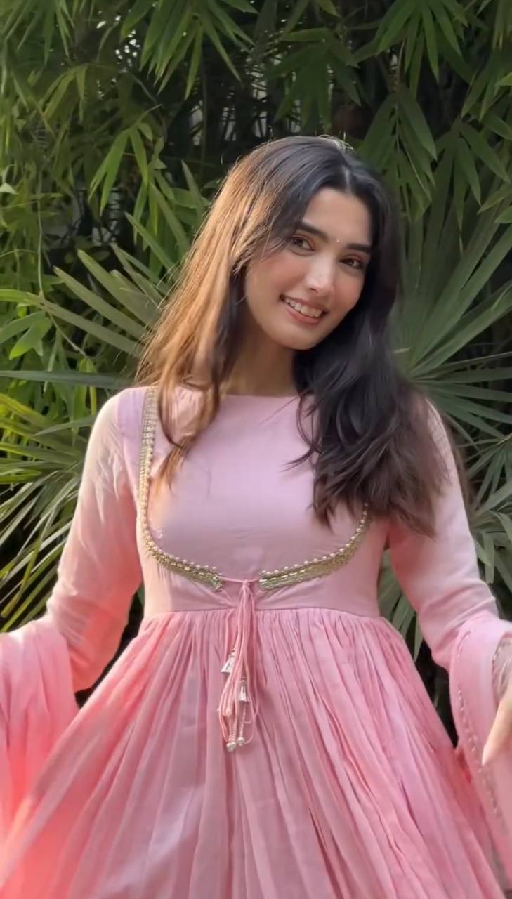 Elegant Pink Anarkali Suit For Women