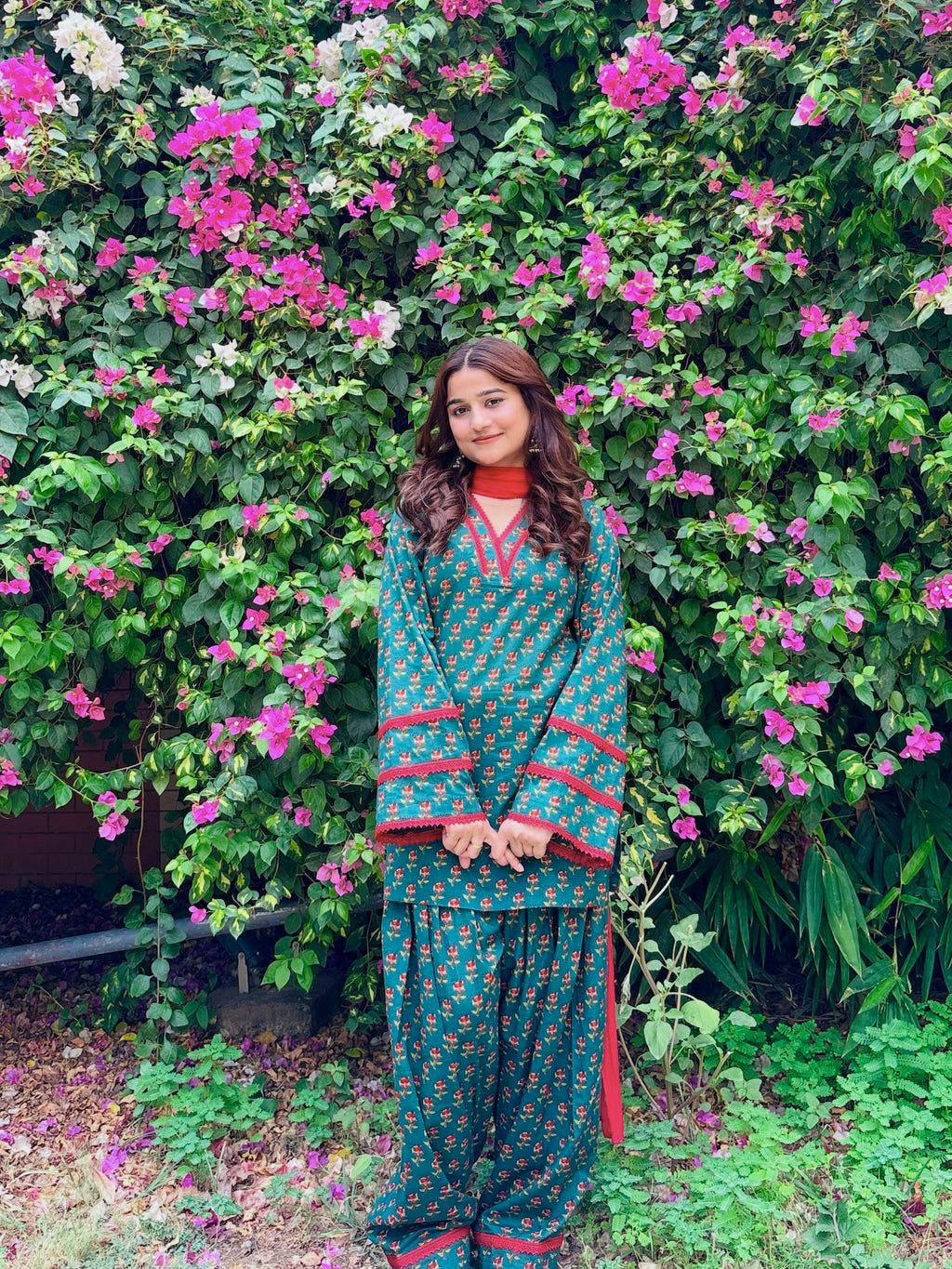 Casual Green Printed Patiala Salwar Suit