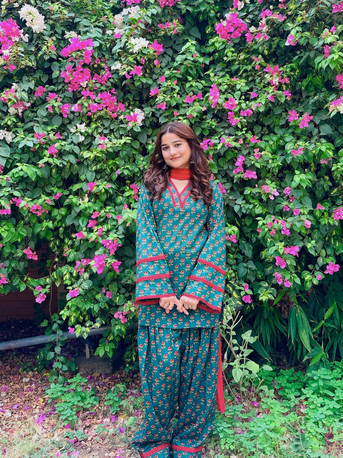 Casual Green Printed Patiala Salwar Suit
