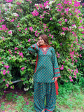 Casual Green Printed Patiala Salwar Suit