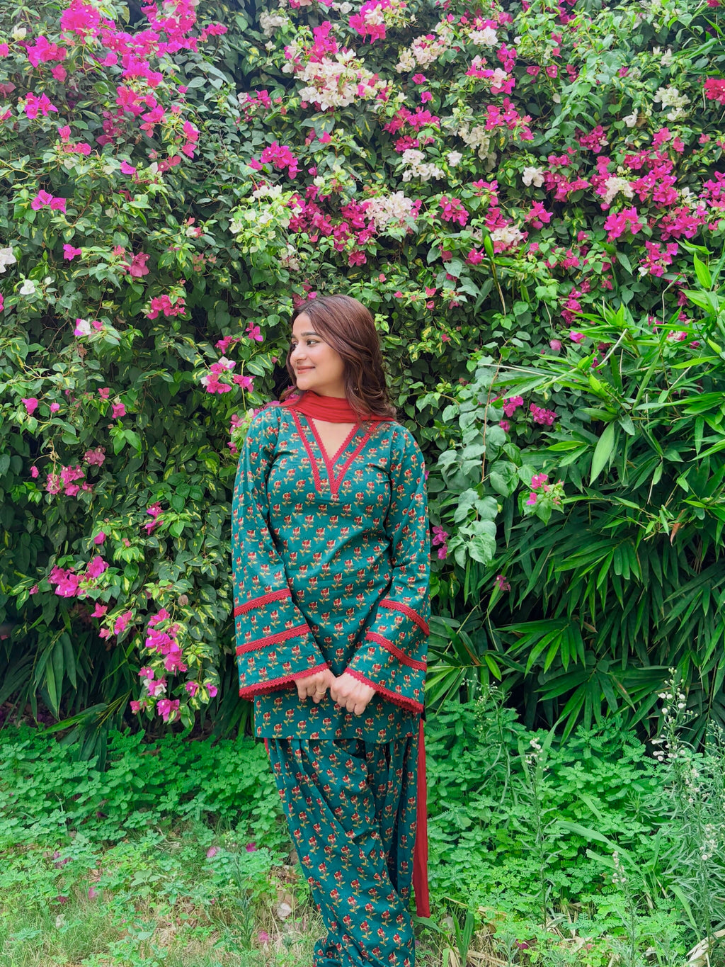 Casual Green Printed Patiala Salwar Suit