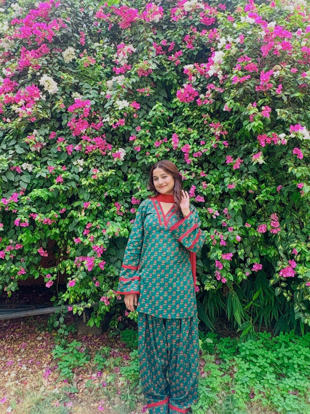Casual Green Printed Patiala Salwar Suit