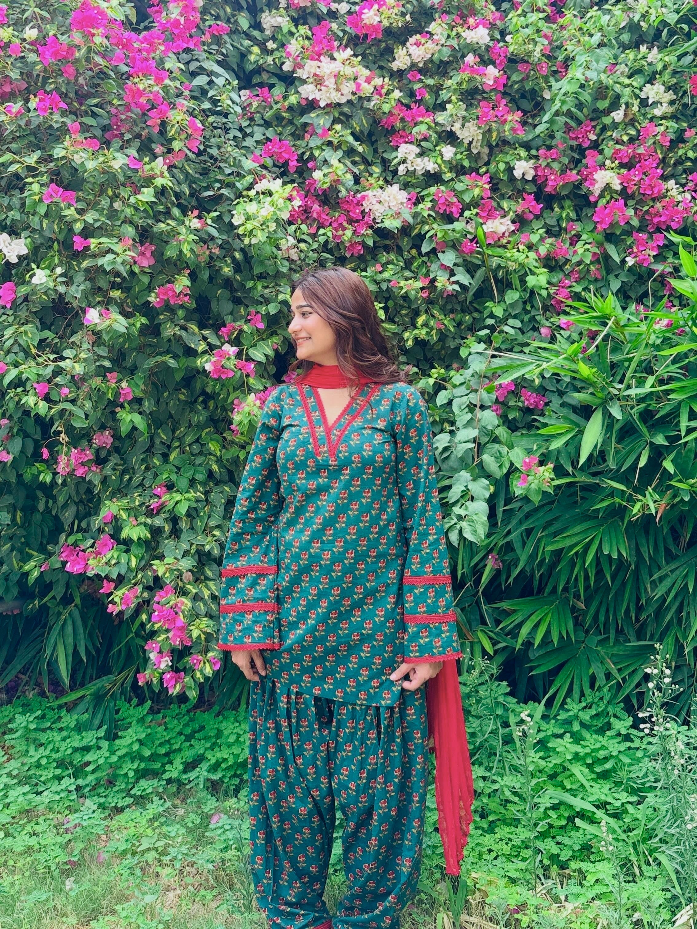 Casual Green Printed Patiala Salwar Suit