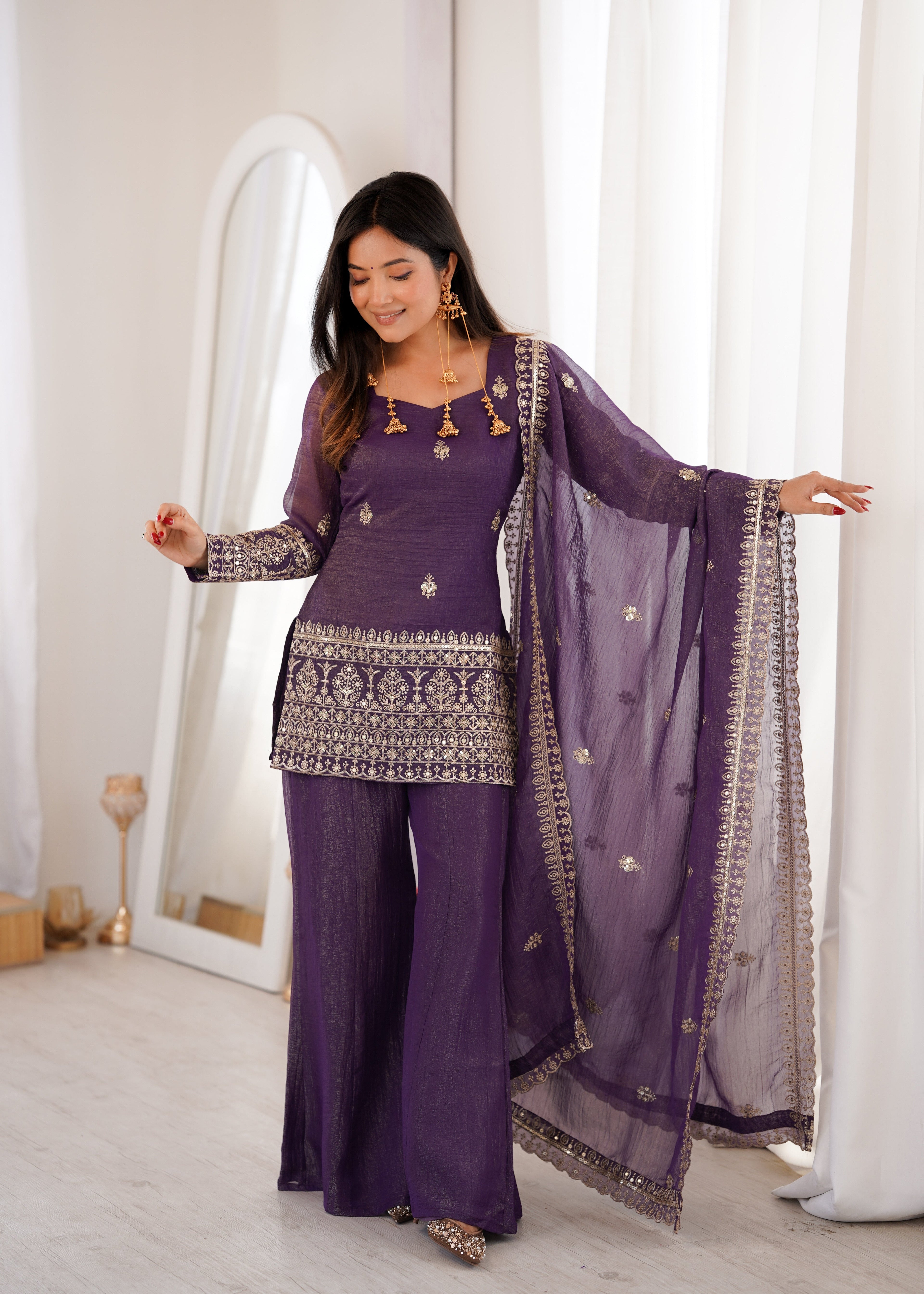Elegance in Duality Purple and Green