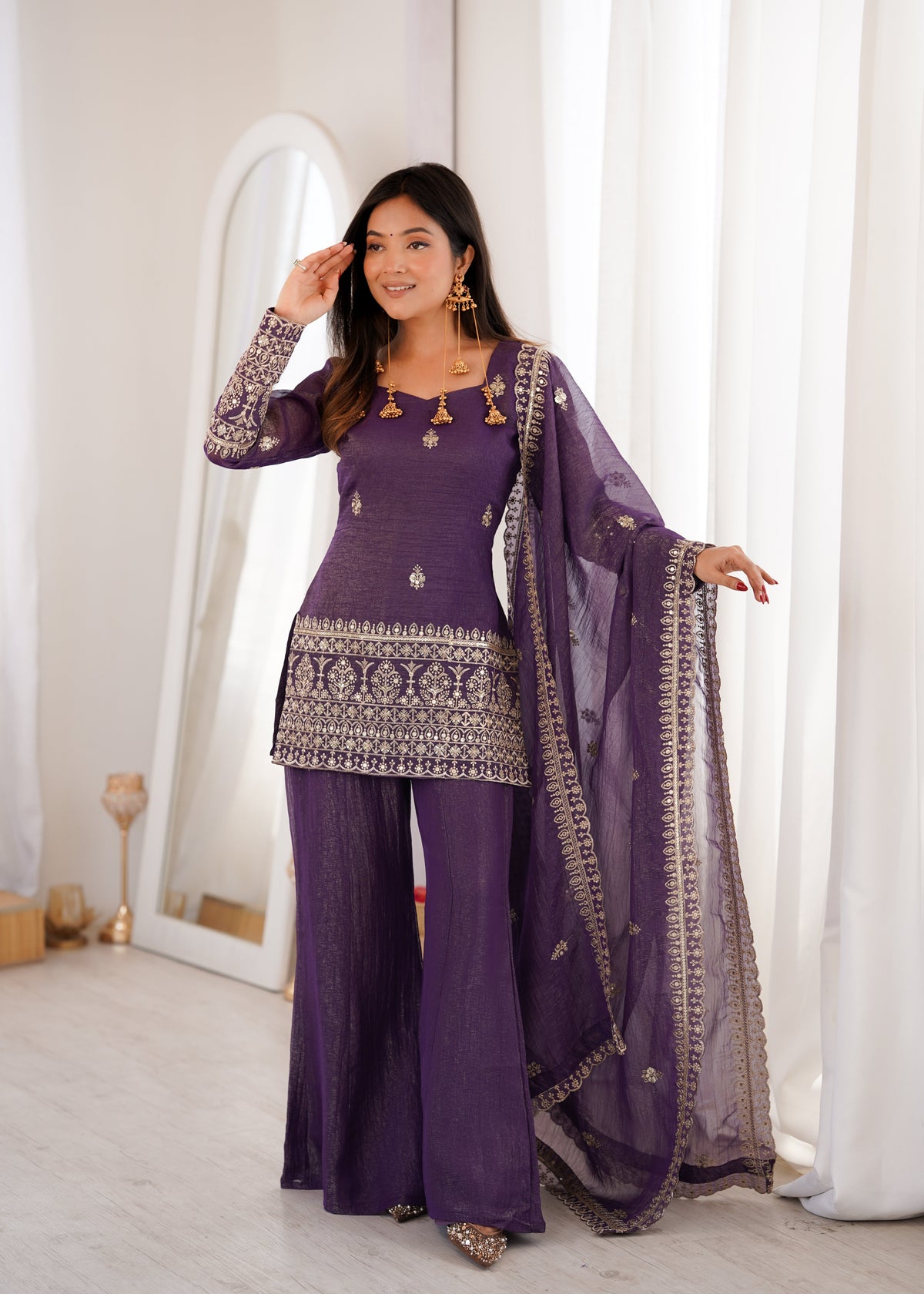 Elegance in Duality Purple and Green