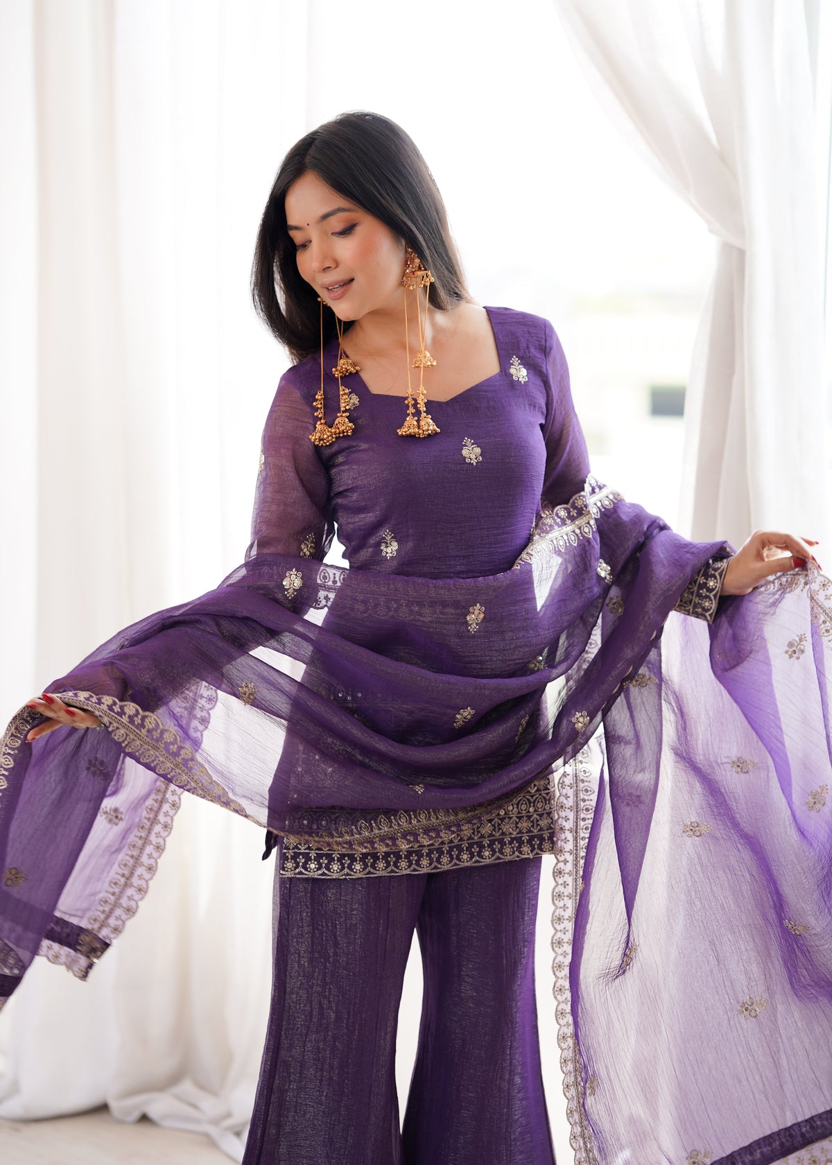 Elegance in Duality Purple and Green
