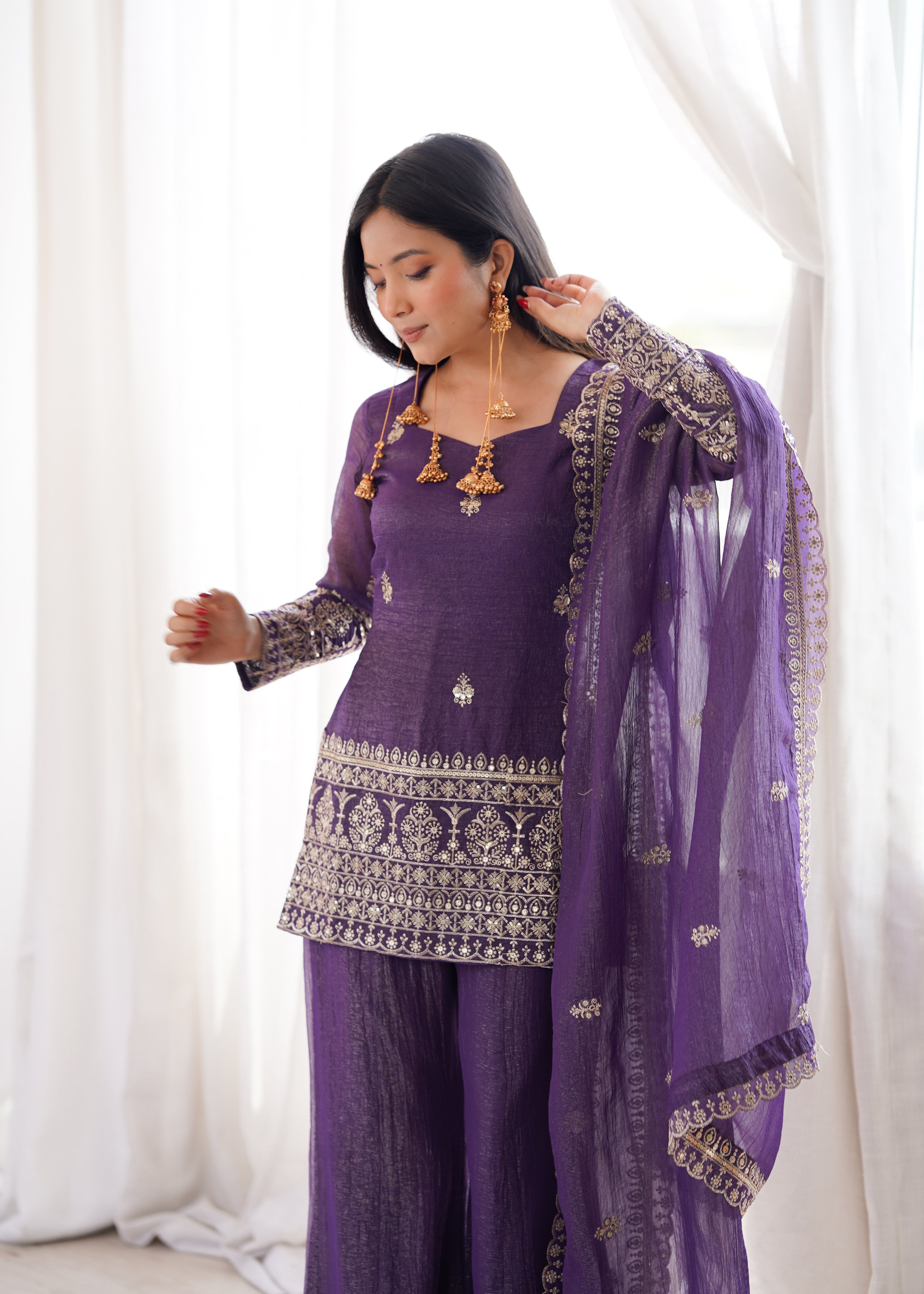 Elegance in Duality Purple and Green