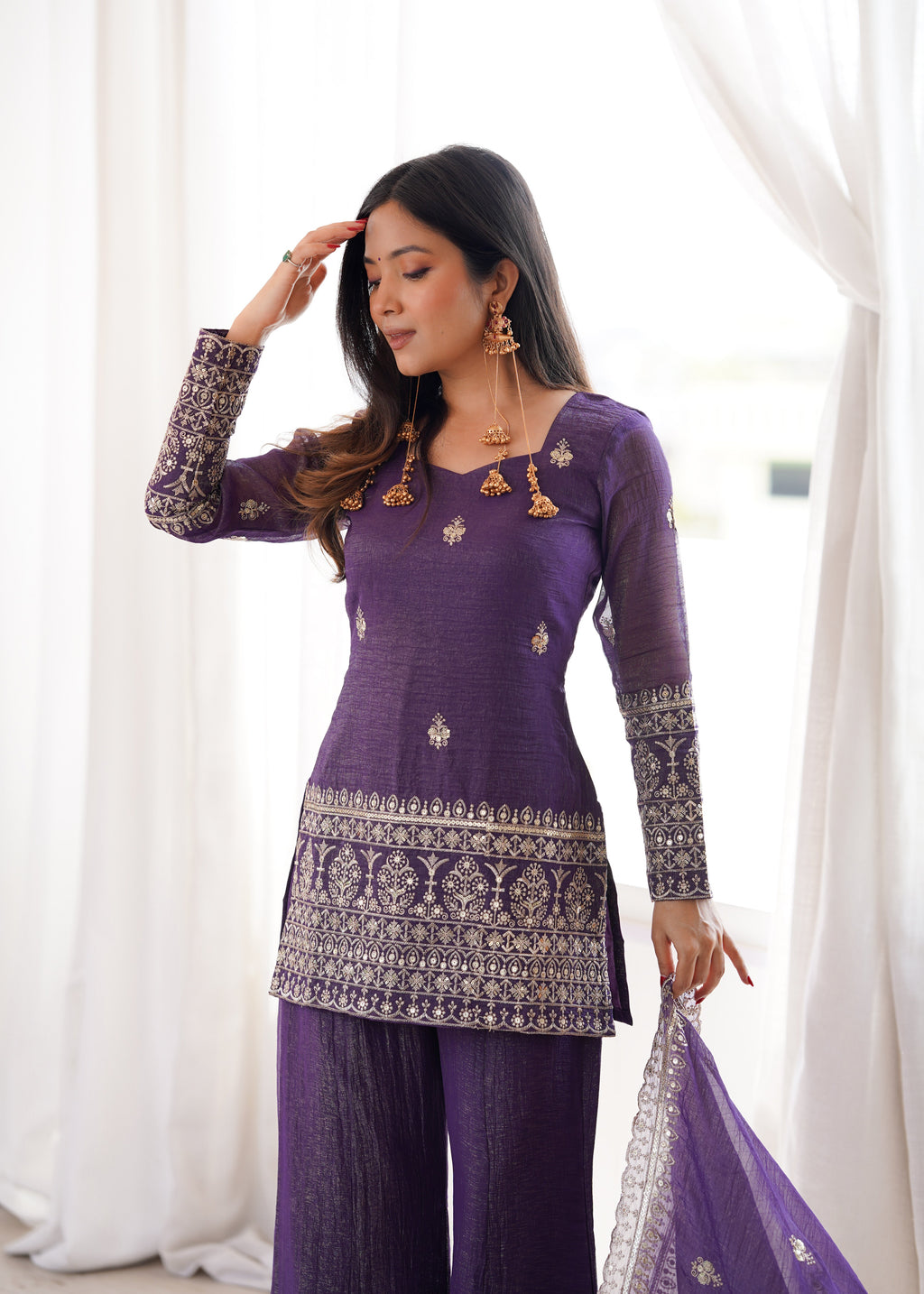 Elegance in Duality Purple and Green
