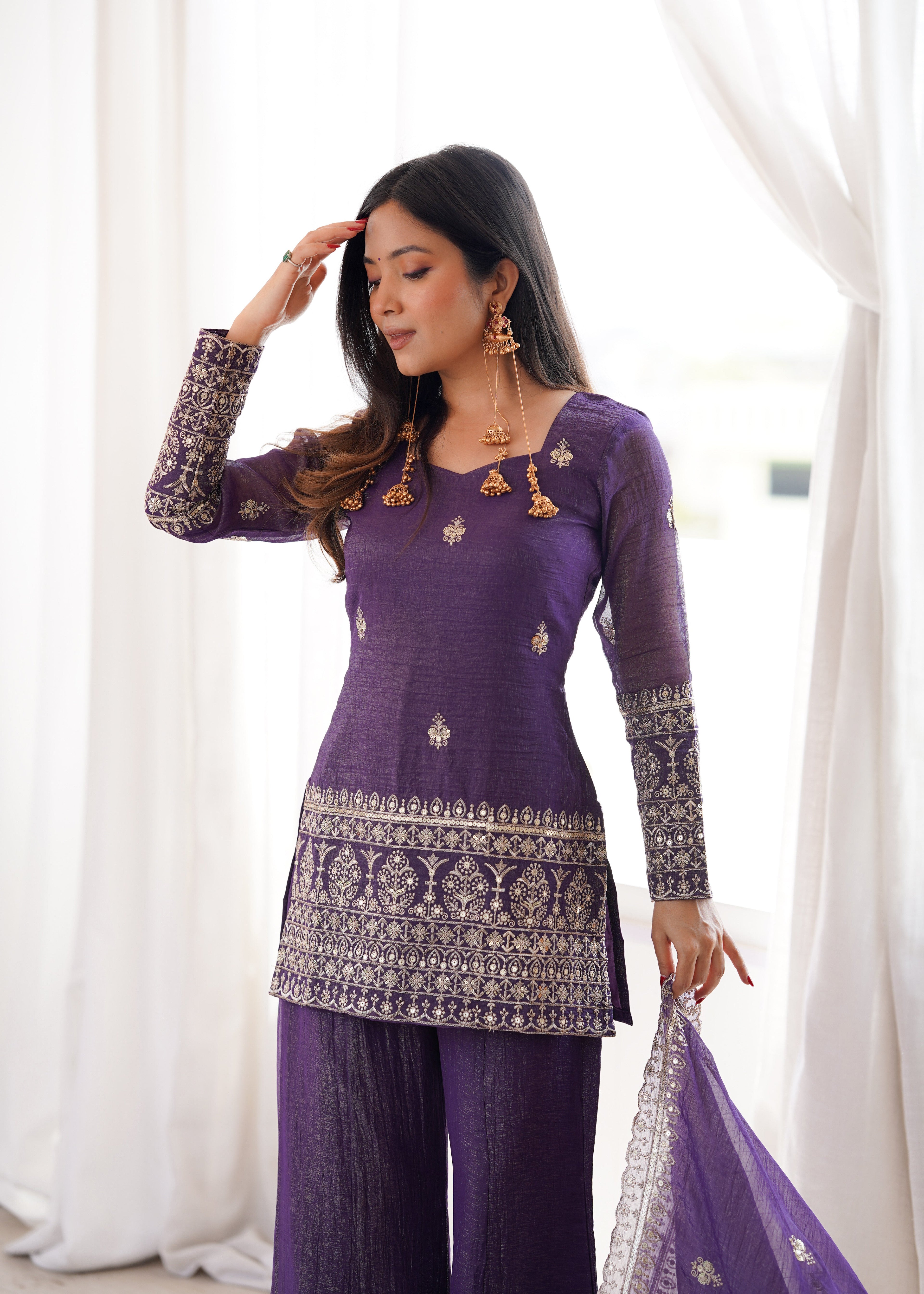 Elegance in Duality Purple and Green