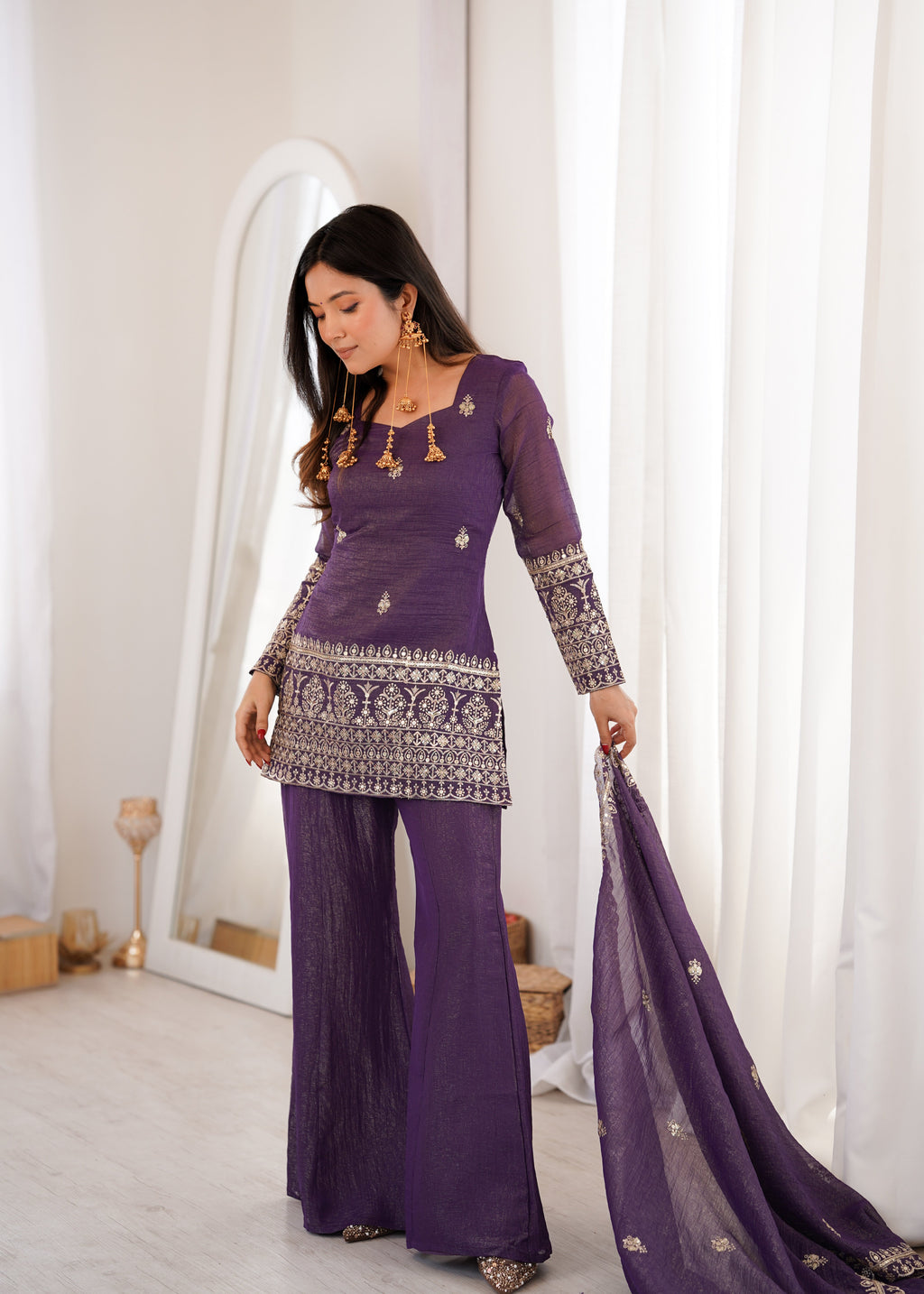 Elegance in Duality Purple and Green