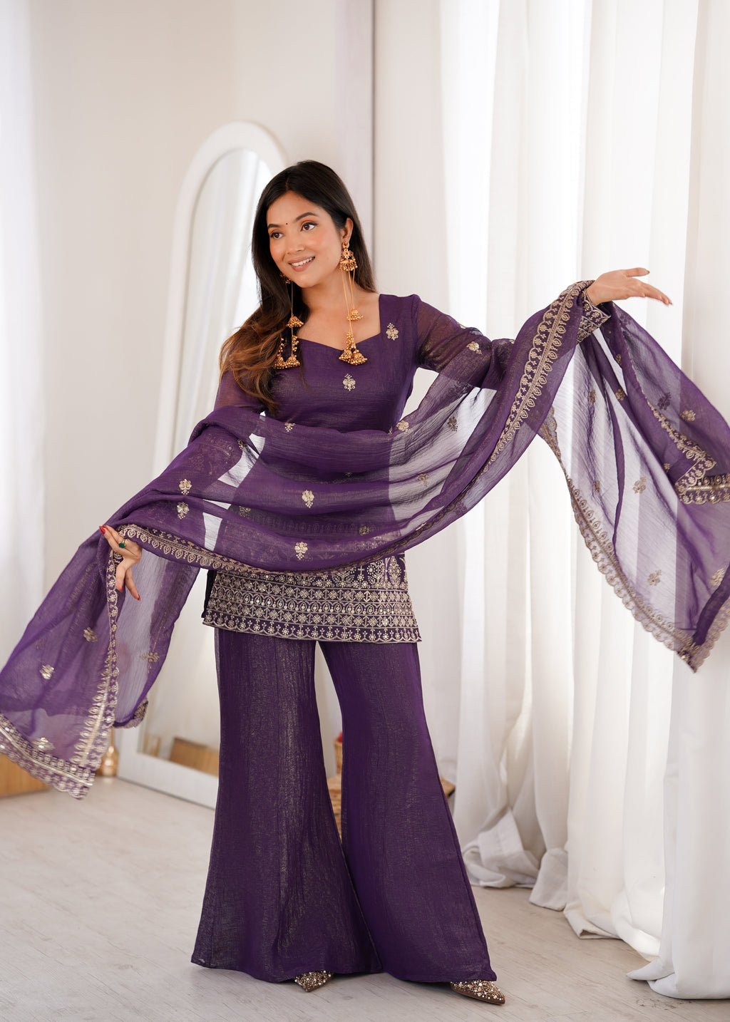 Elegance in Duality Purple and Green