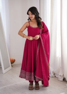 Elegant Pink Anarkali Dress for Women