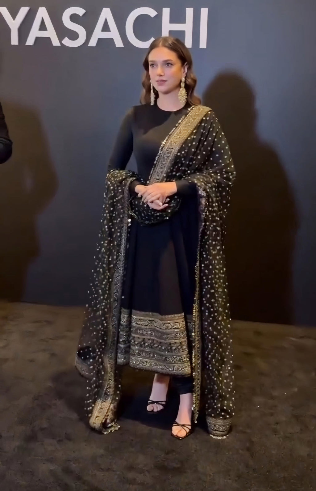 Classic Black Embroidered Anarkali Design